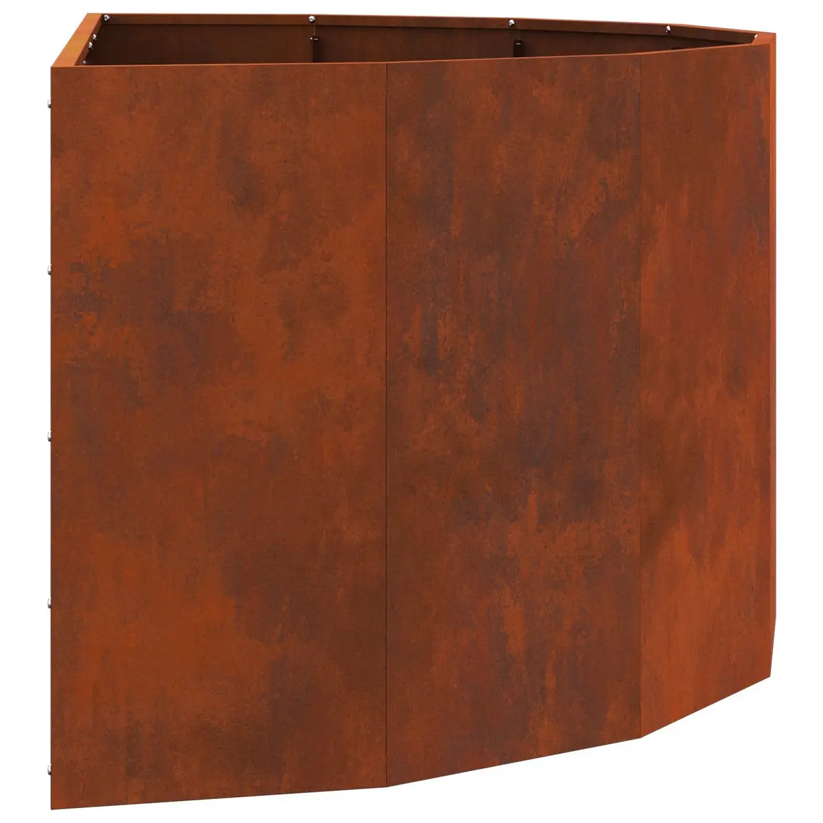 Half Round Garden Planter Outdoor Steel Raised Bed 120x60x50cm Brown