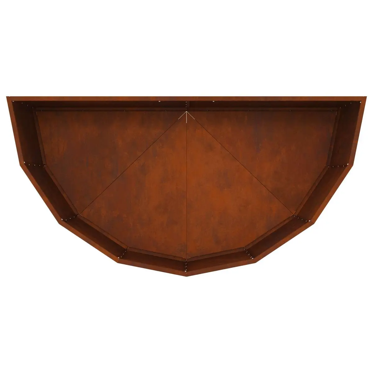 Half Round Garden Planter Outdoor Steel Raised Bed 120x60x50cm Brown