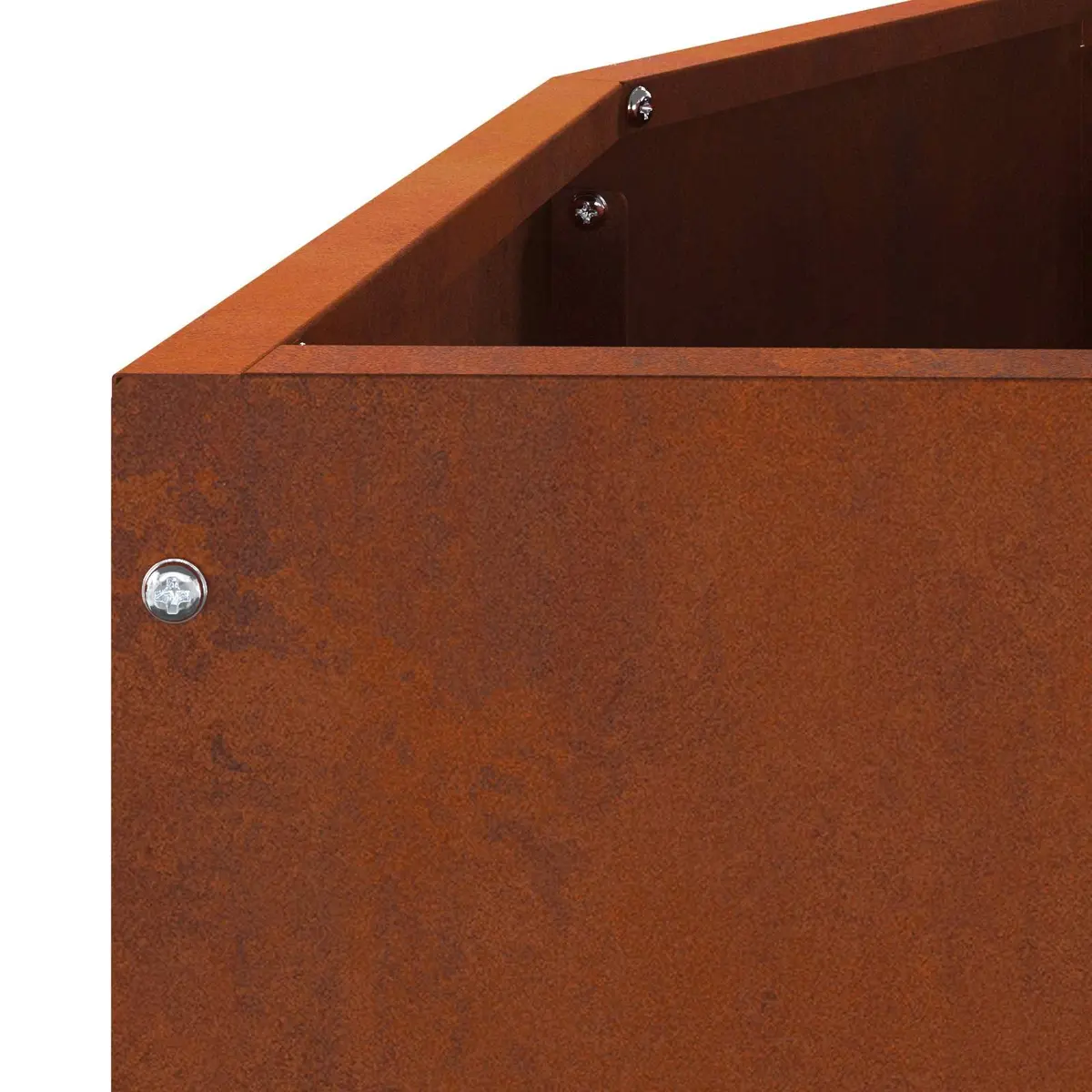 Half Round Garden Planter Outdoor Steel Raised Bed 120x60x50cm Brown