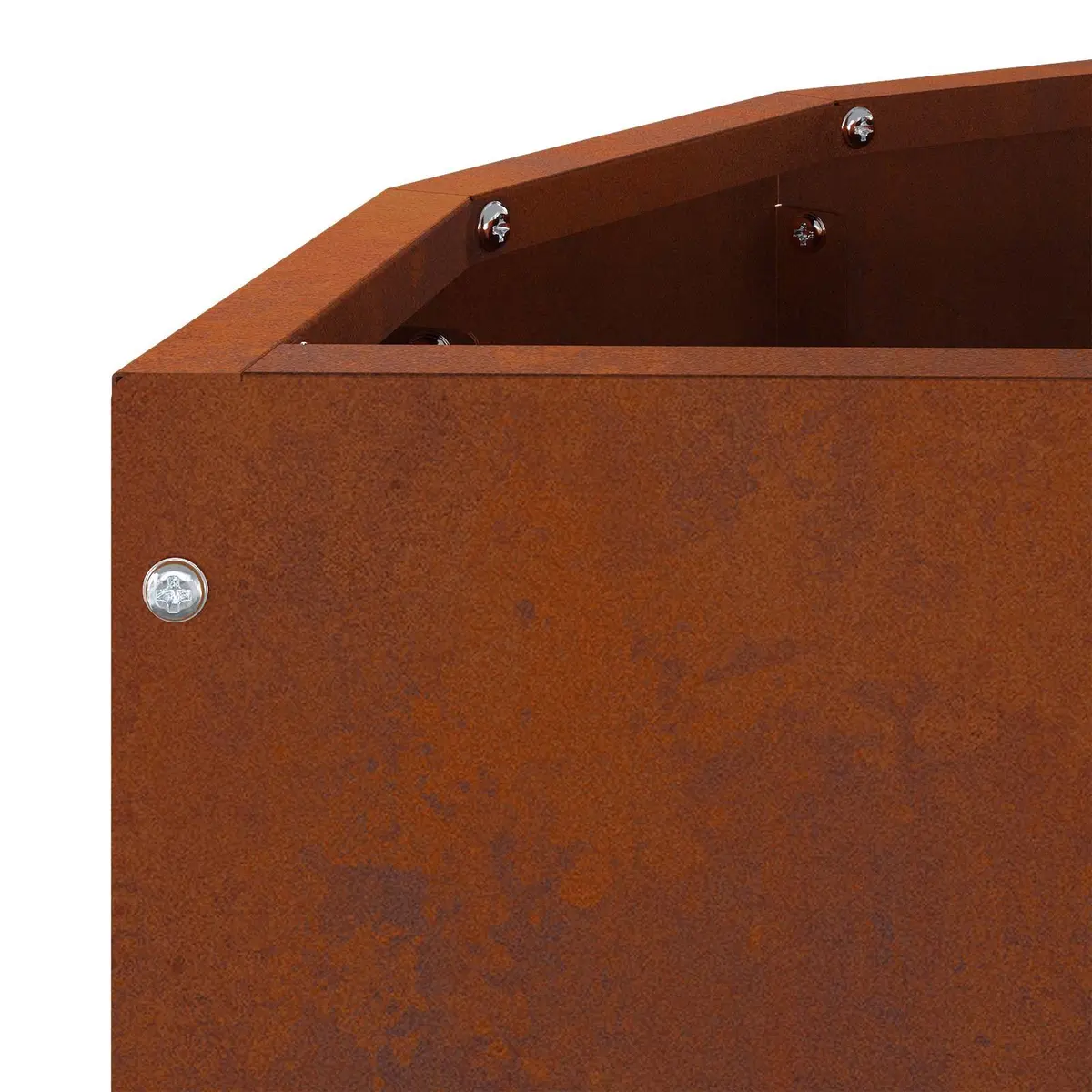 Half Round Garden Planter Outdoor Use 60x30x50cm Brown Weathering Steel