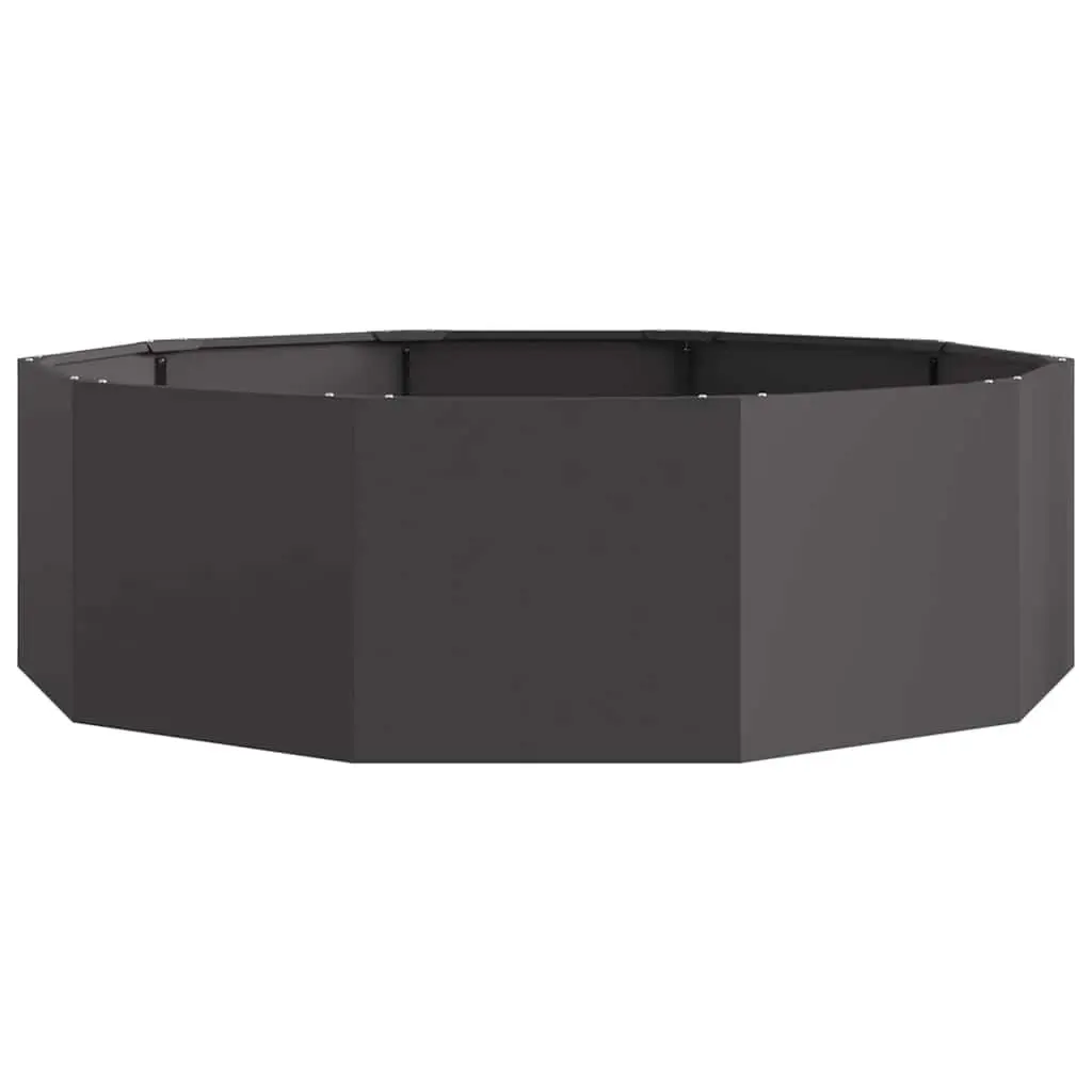 Round Steel Garden Planter Outdoor Pot Large 120x120x35cm Black