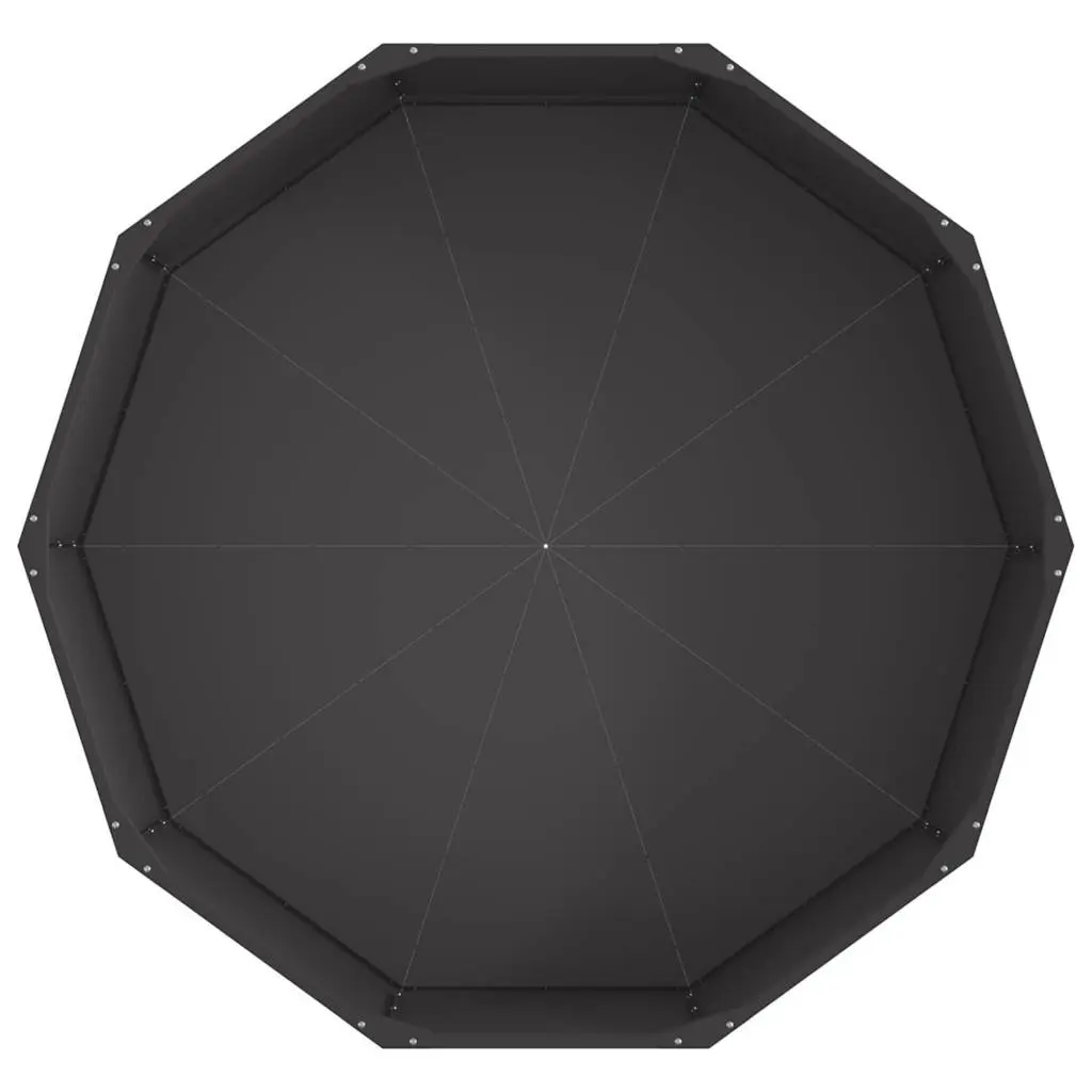 Round Steel Garden Planter Outdoor Pot Large 120x120x35cm Black