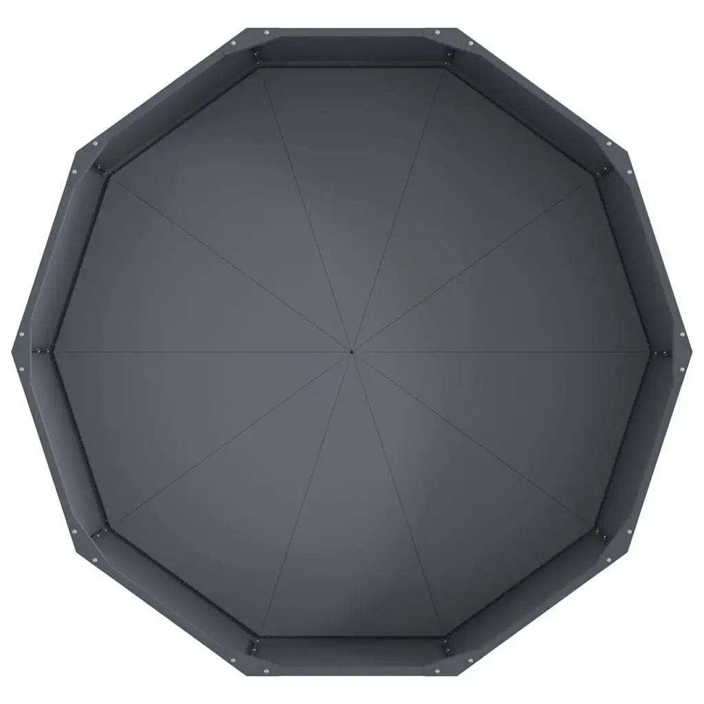 Round Garden Planter Outdoor Anthracite 120x120x35cm Steel