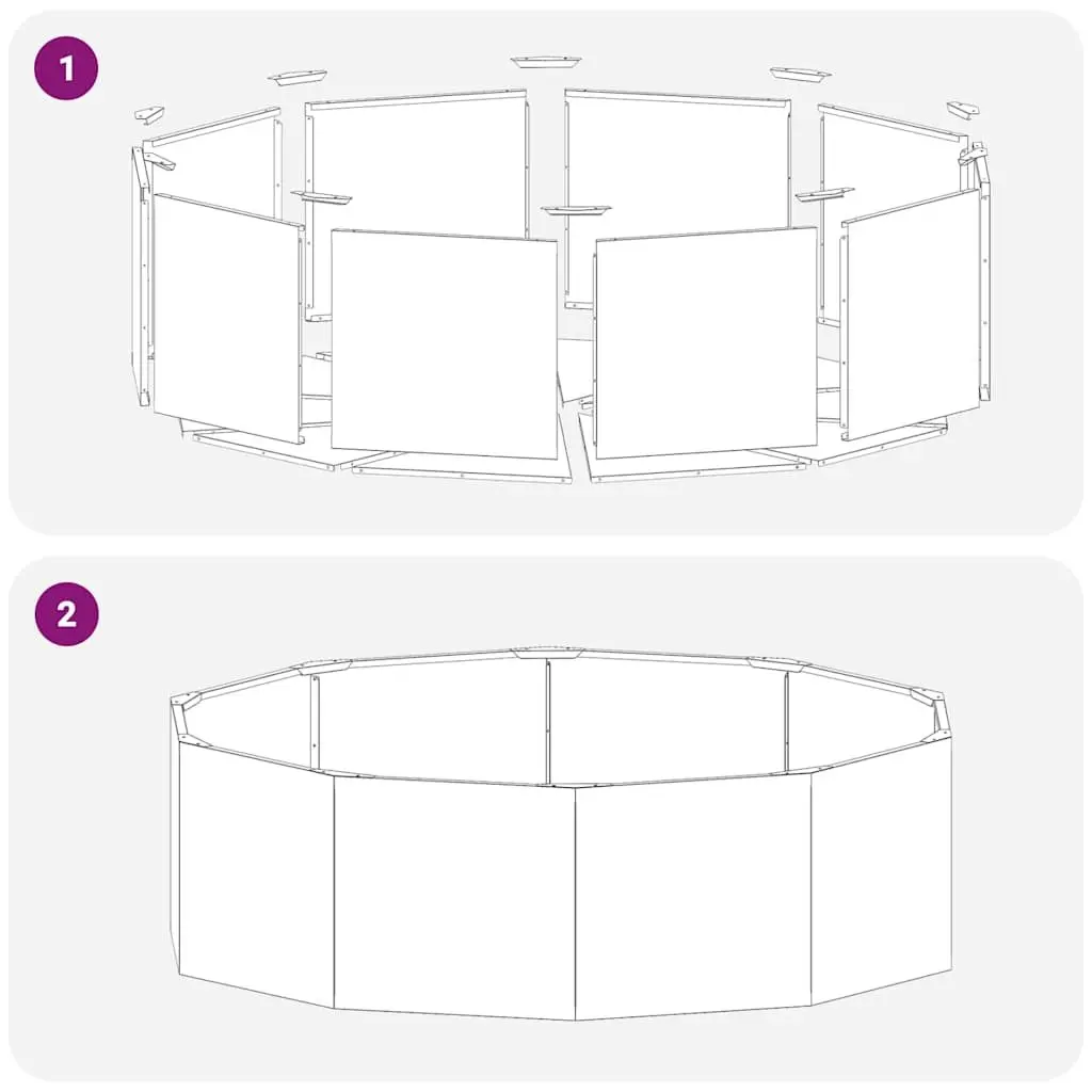 Round Garden Planter Outdoor Anthracite 120x120x35cm Steel