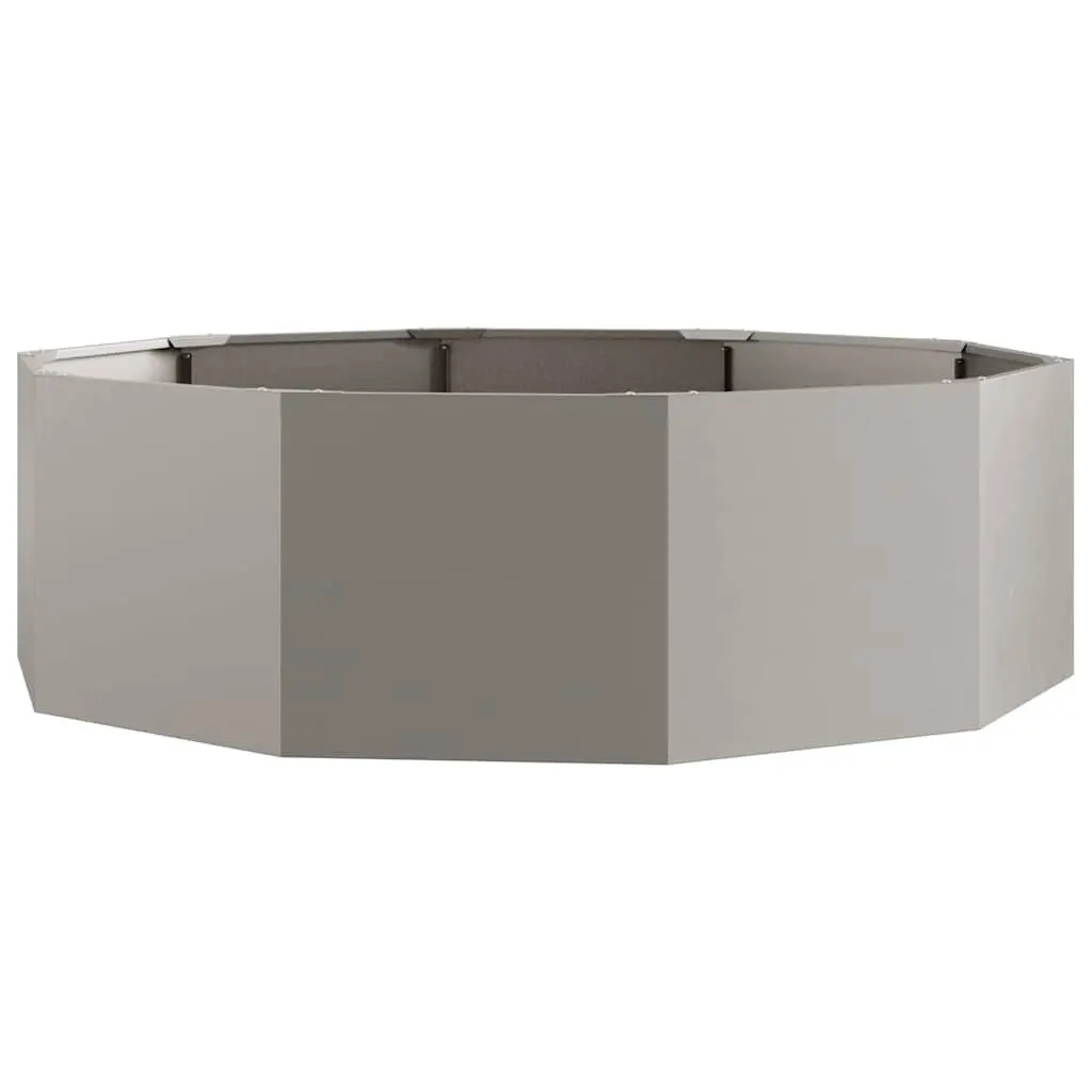 Round Garden Planter Steel 120 x 120 x 35 cm Outdoor Brown