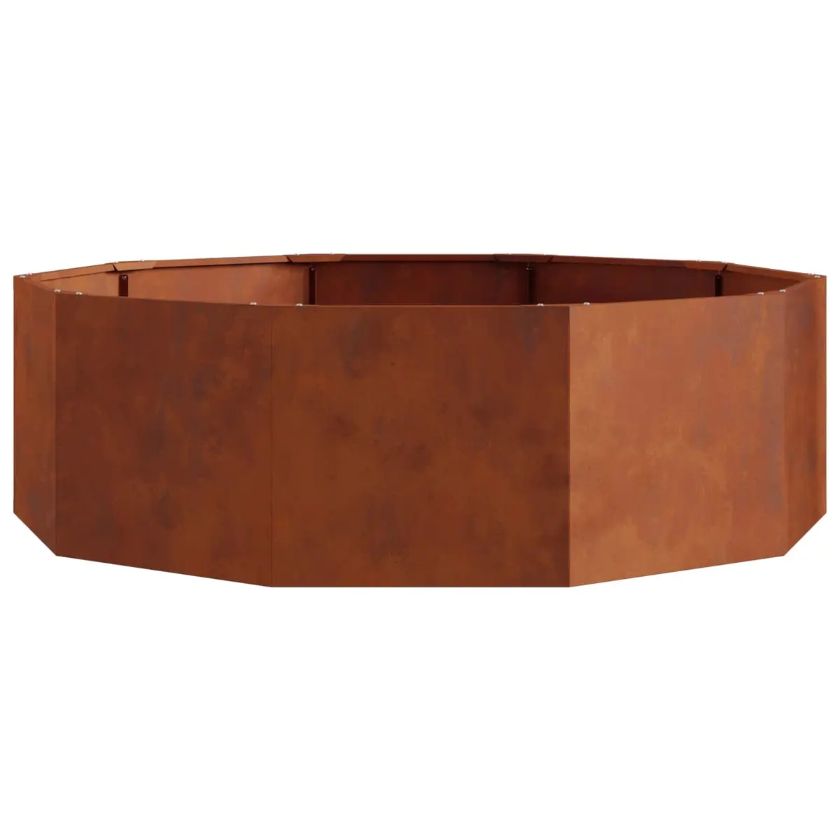 Round Garden Planter Steel 120 x 120 x 35 cm Outdoor Brown