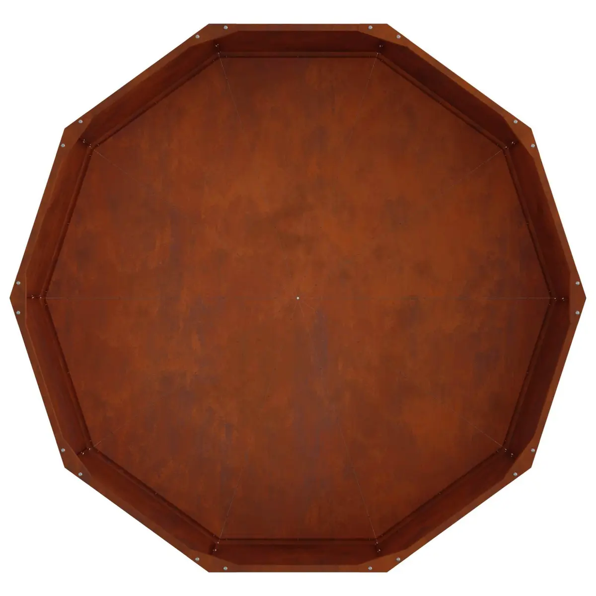 Round Garden Planter Steel 120 x 120 x 35 cm Outdoor Brown
