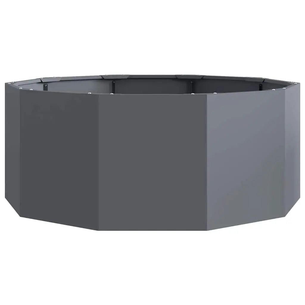Steel Round Planter Outdoor Garden Pot 90x90x35cm Anthracite