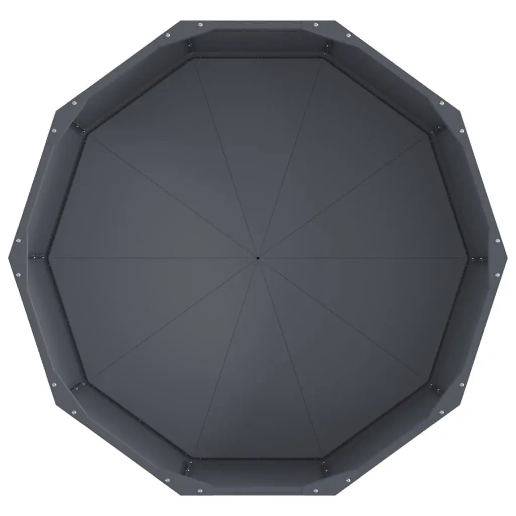 Steel Round Planter Outdoor Garden Pot 90x90x35cm Anthracite