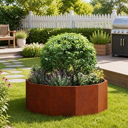 Durable Round Steel Planter for Your Outdoor Space 90x90x35cm
