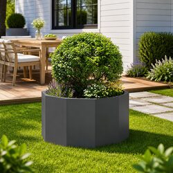 Reliable Round Steel Planter - Durable and Low Maintenance