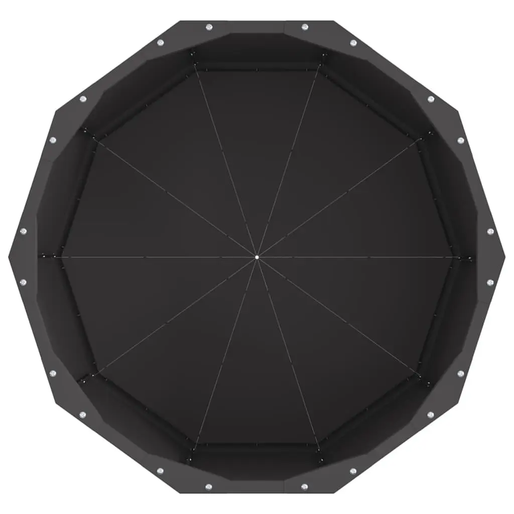 Round Steel Garden Planter Outdoor Flower Pot 60x60x35cm Black
