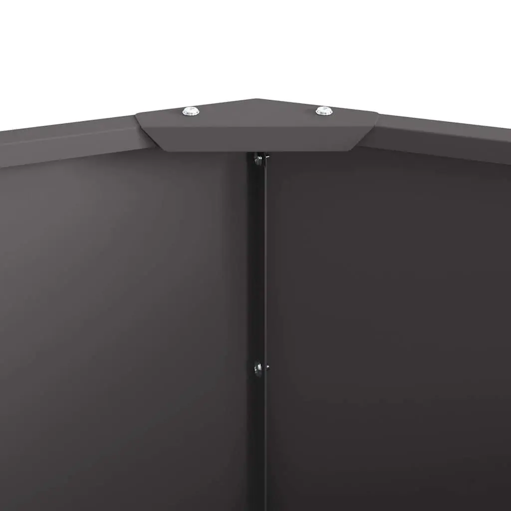 Round Steel Garden Planter Outdoor Flower Pot 60x60x35cm Black