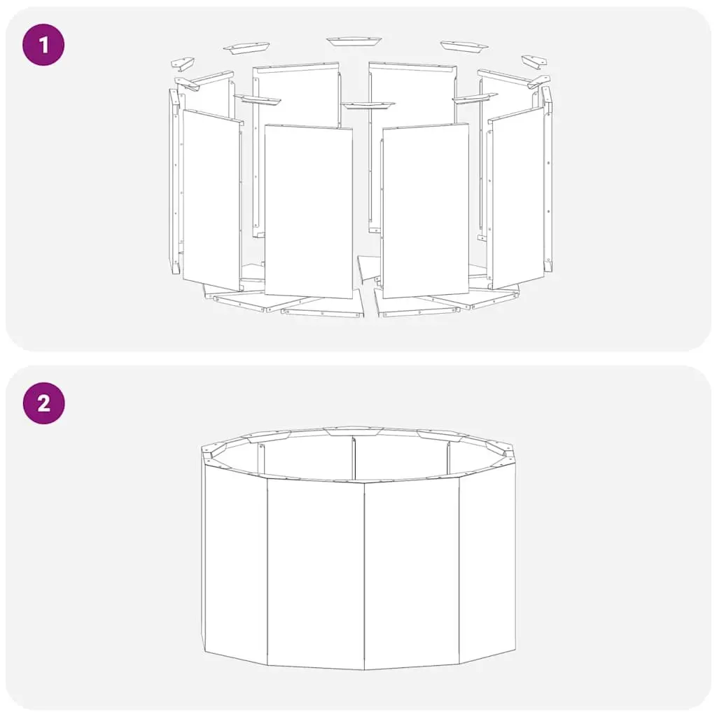 Round Steel Garden Planter Outdoor Flower Pot 60x60x35cm Black