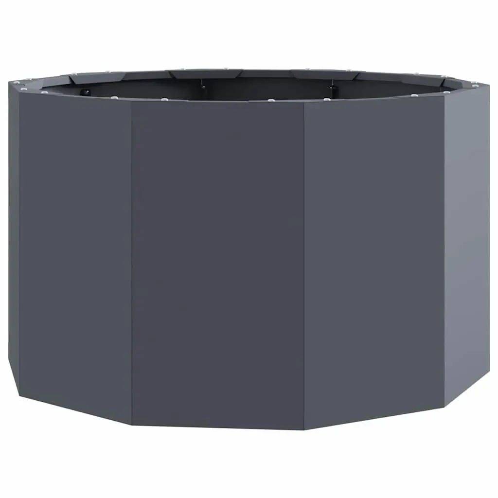 Steel Garden Planter Round Outdoor Pot 60x60x35cm Anthracite