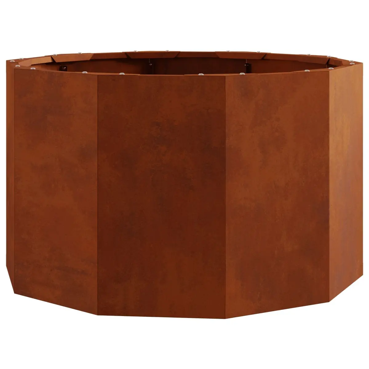 Round Garden Planter Steel Outdoor 60x60x35cm Brown