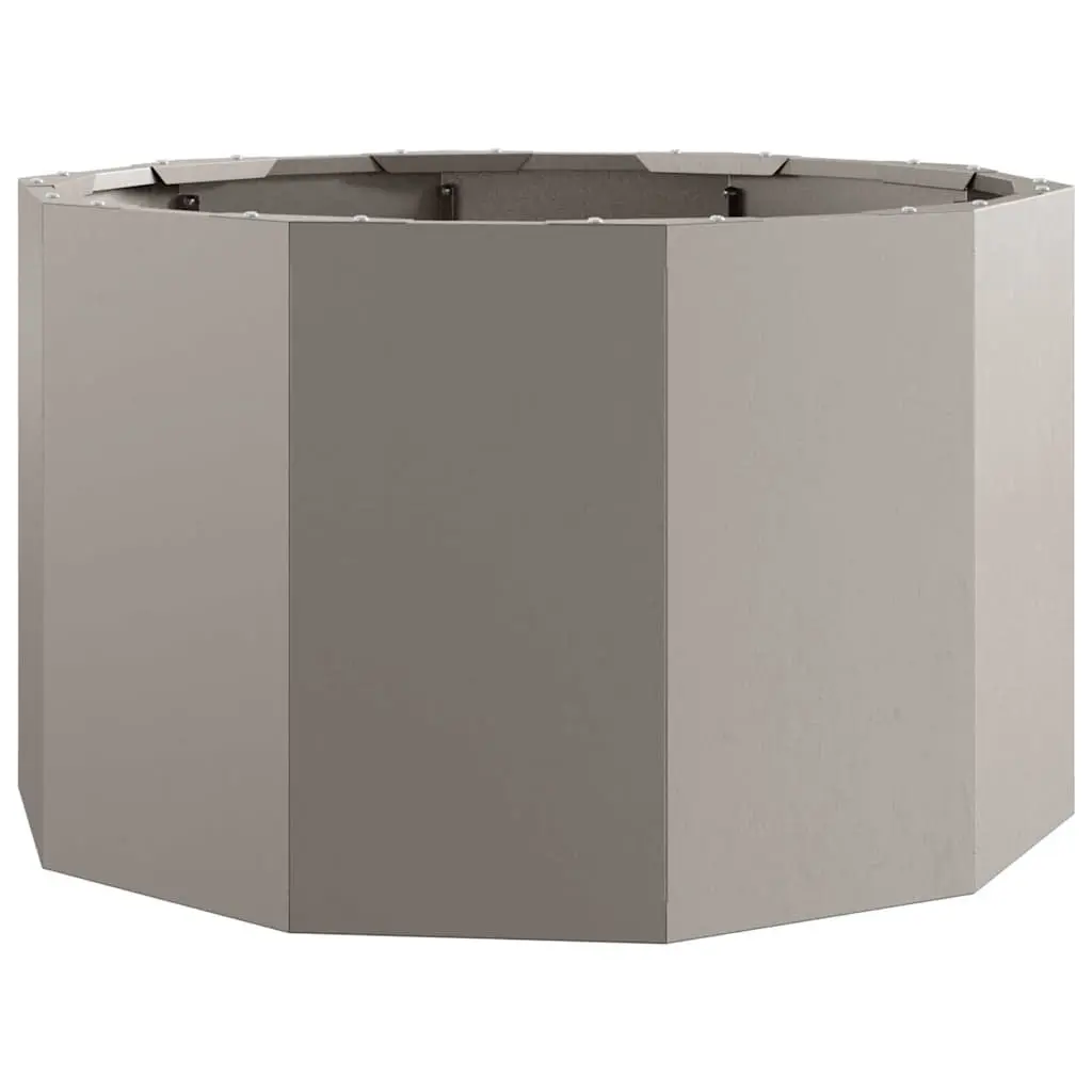 Round Garden Planter Steel Outdoor 60x60x35cm Brown