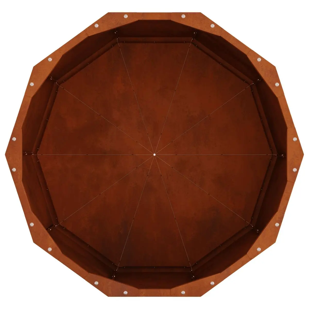 Round Garden Planter Steel Outdoor 60x60x35cm Brown