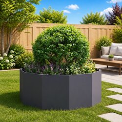 Reliable Round Garden Planter in Steel for Outdoor Use