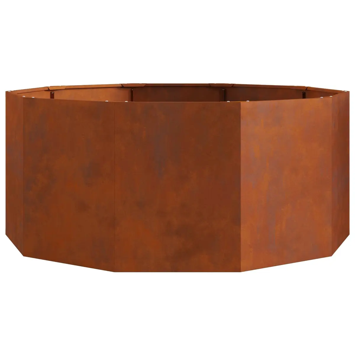 Steel Round Planter for Outdoor Use 120cm Brown Weather Resistant Garden Pot