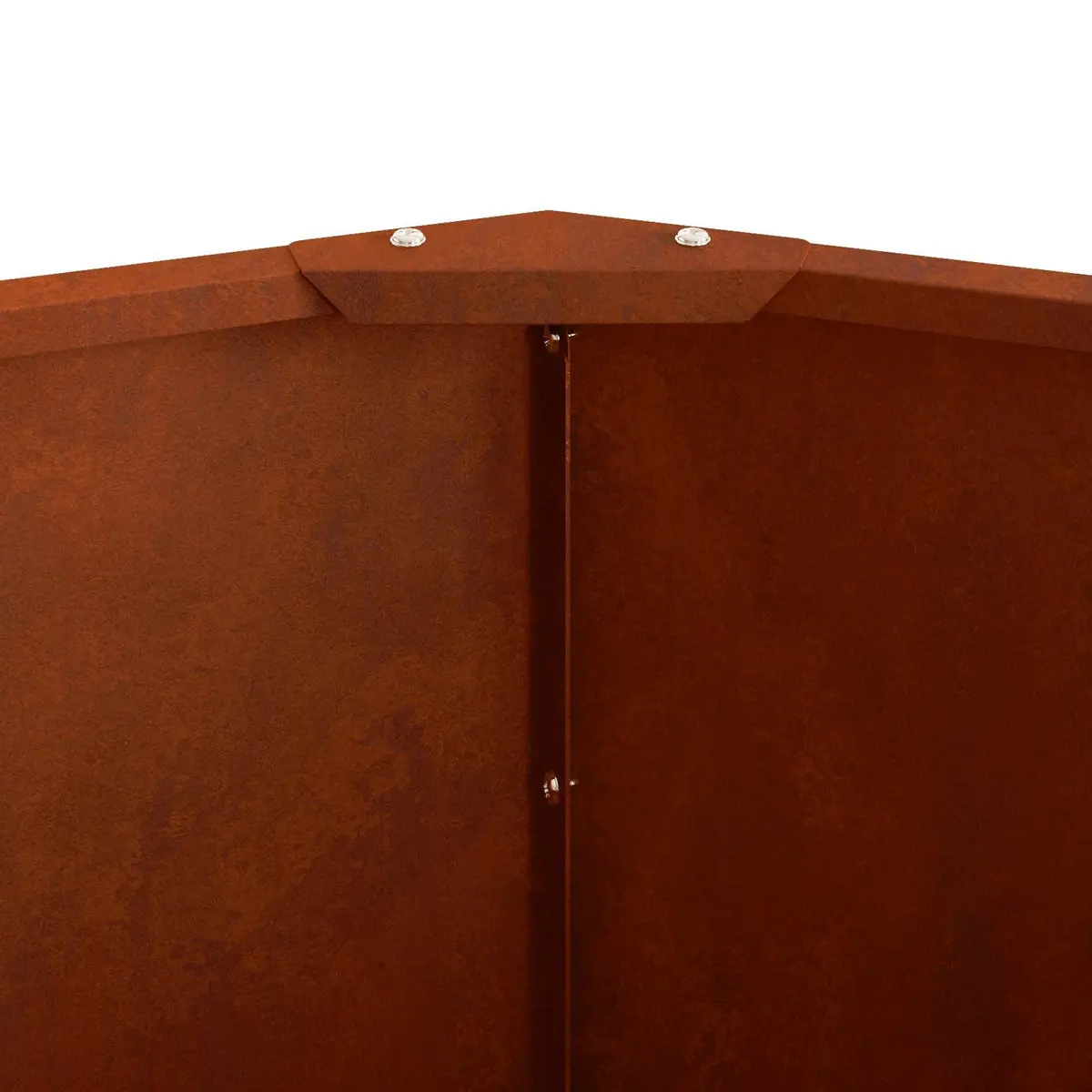 Steel Round Planter for Outdoor Use 120cm Brown Weather Resistant Garden Pot