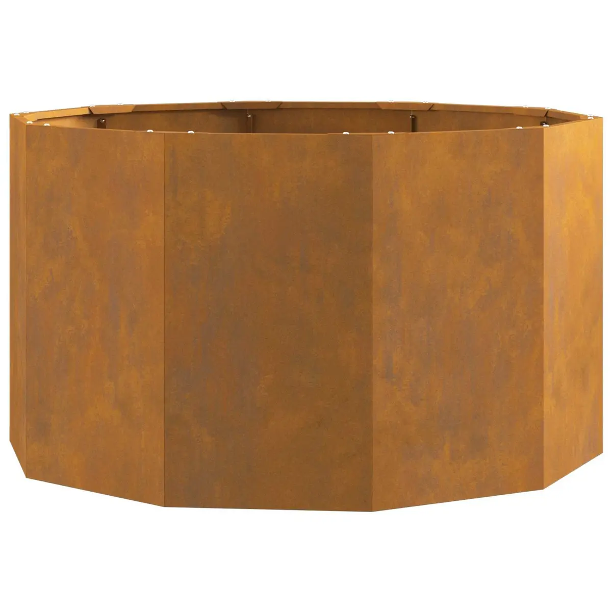 Round Steel Garden Planter Outdoor Use 90 x 90 x 50 cm Rust Brown