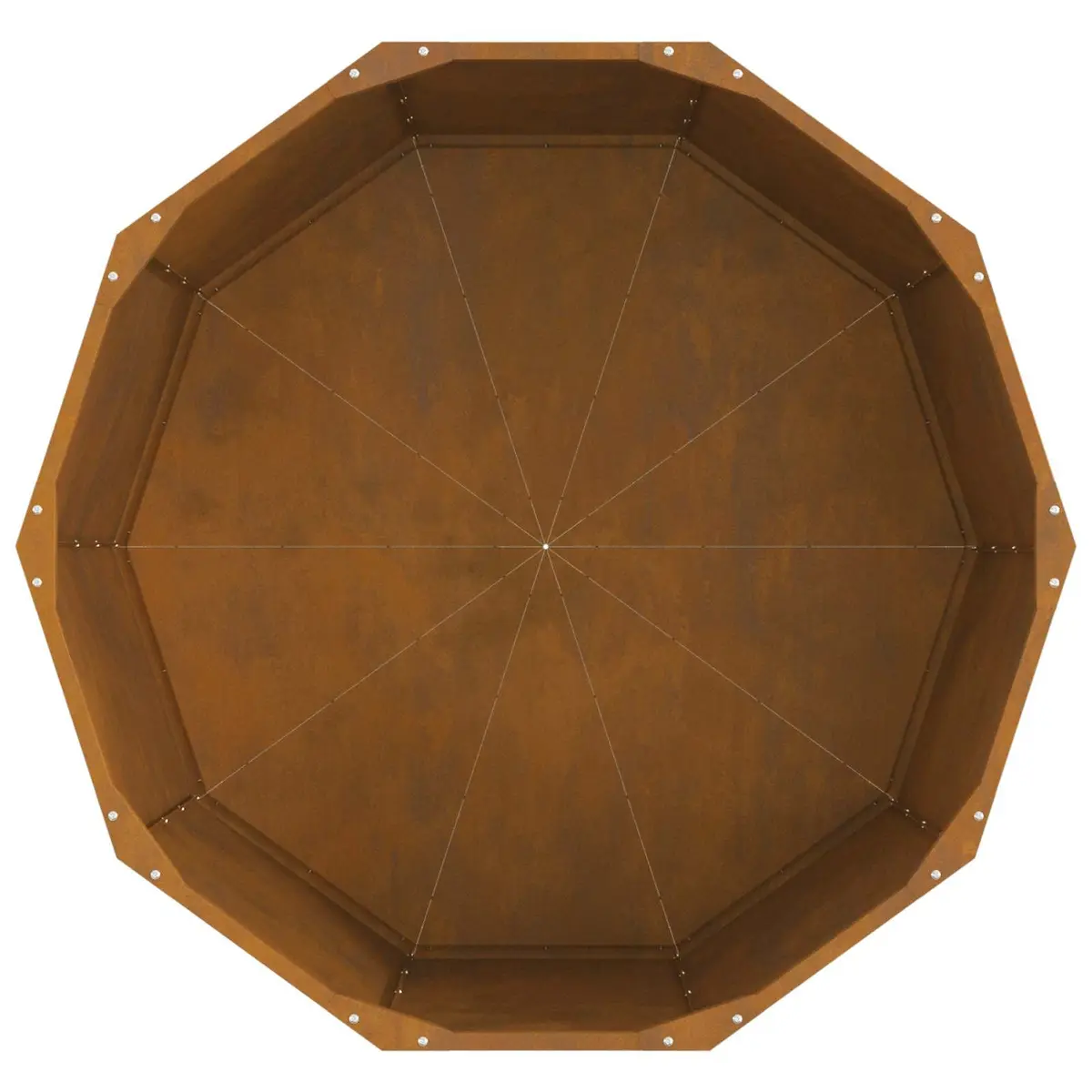 Round Steel Garden Planter Outdoor Use 90 x 90 x 50 cm Rust Brown