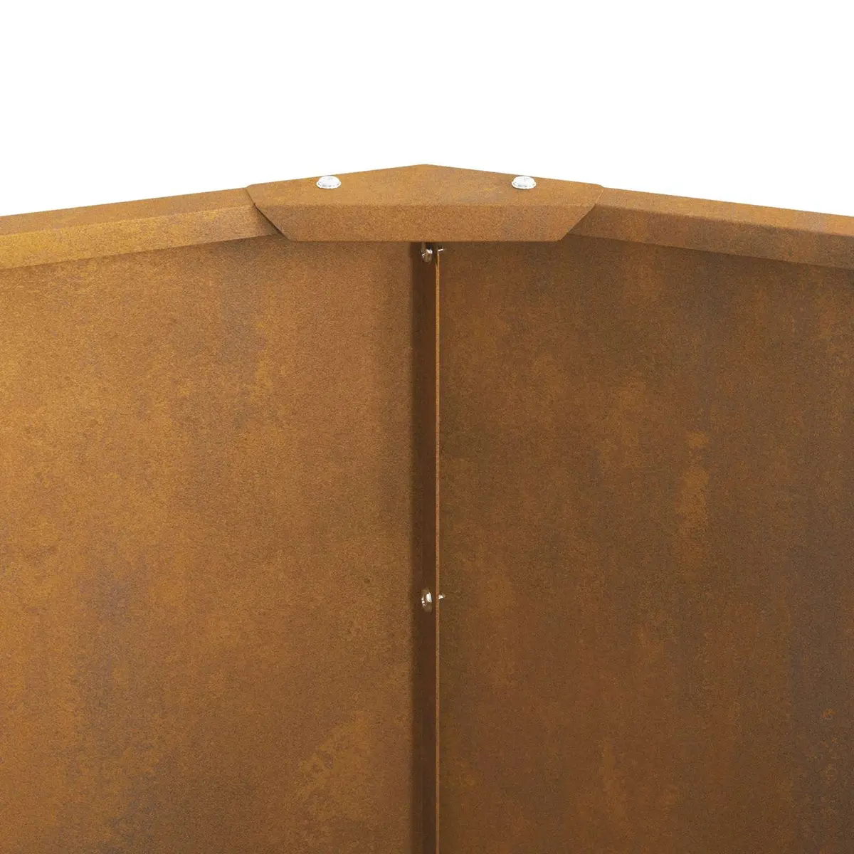 Round Steel Garden Planter Outdoor Use 90 x 90 x 50 cm Rust Brown