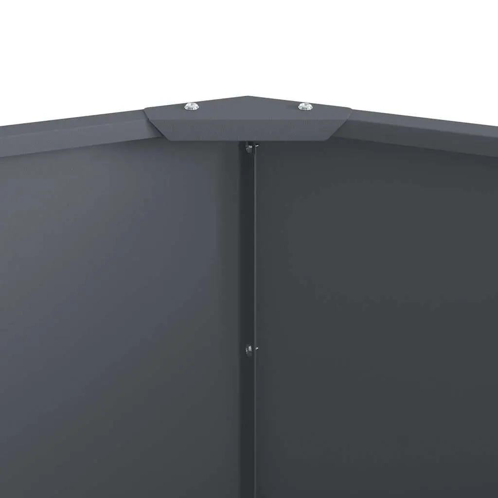 Round Garden Planter Anthracite 60x60x50cm Steel Outdoor Pots Container