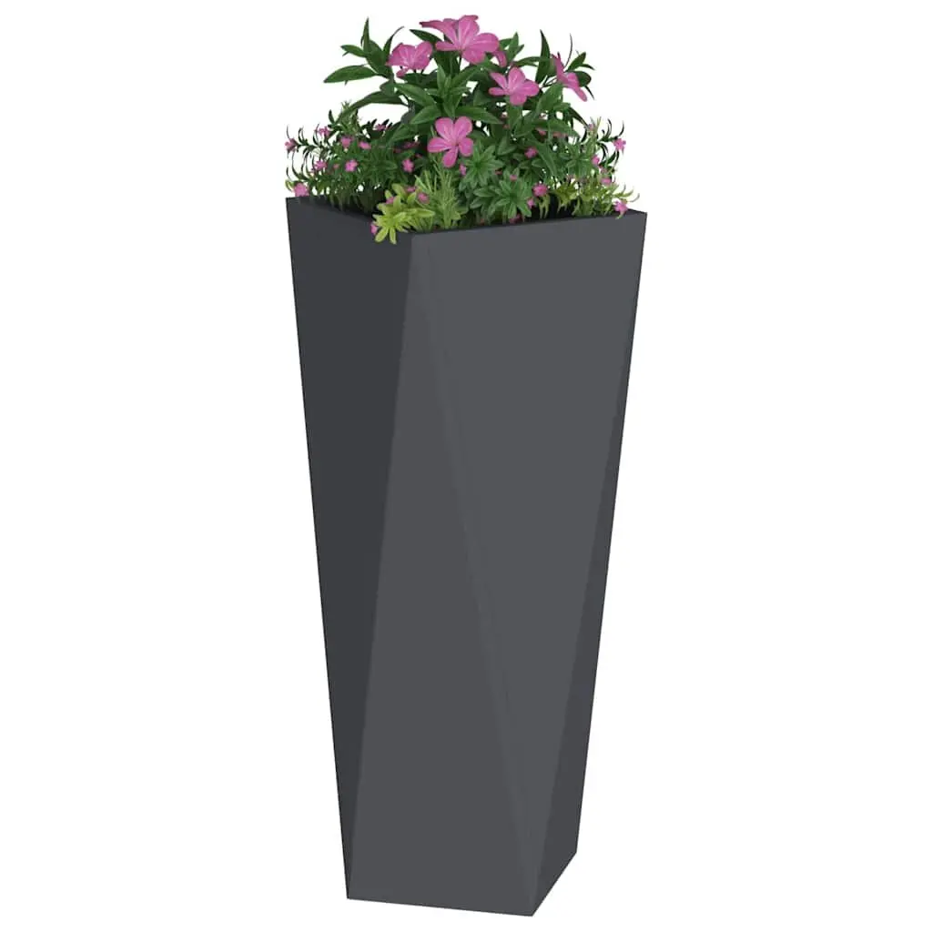 Steel Planter Box Outdoor Use Rectangular 30 x 30 x 75 cm Anthracite