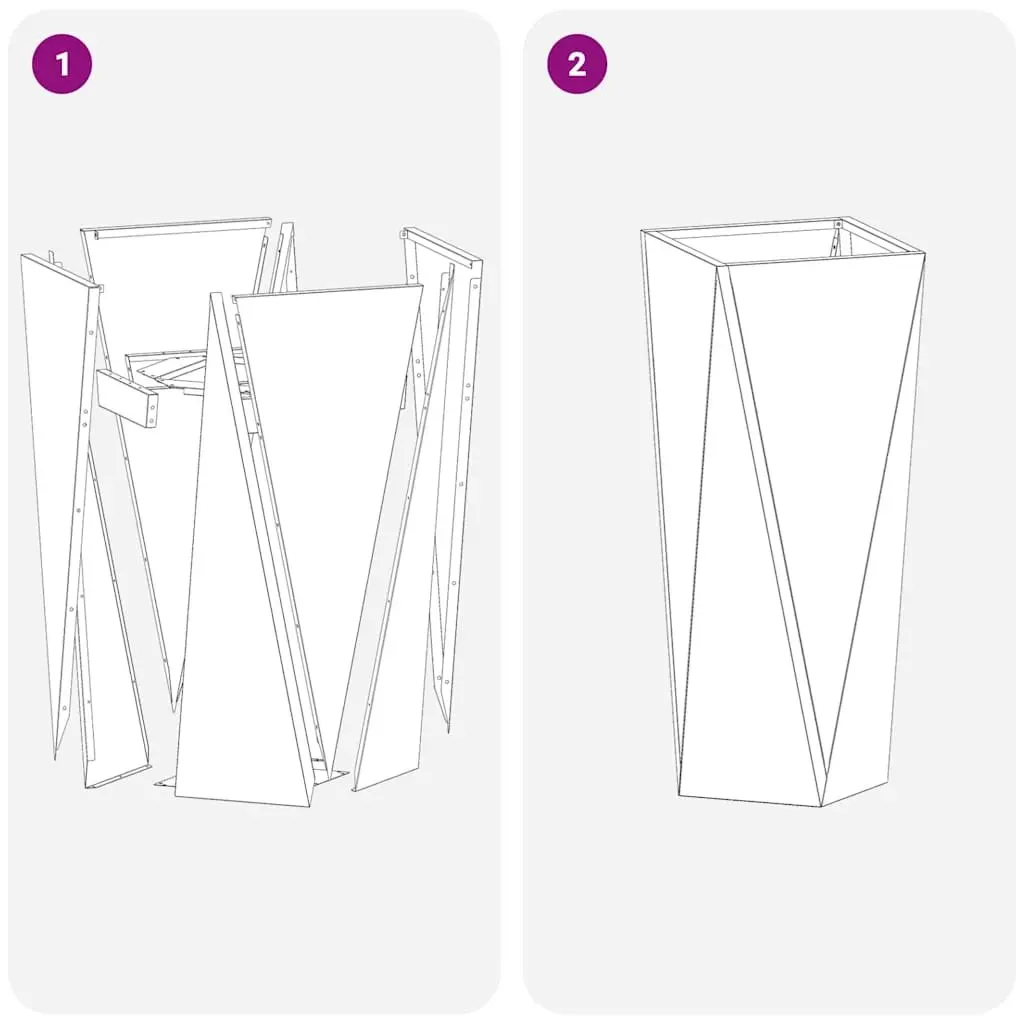 Steel Garden Planter Set 2 pcs Outdoor Pot Box Decorative Plants Anthracite
