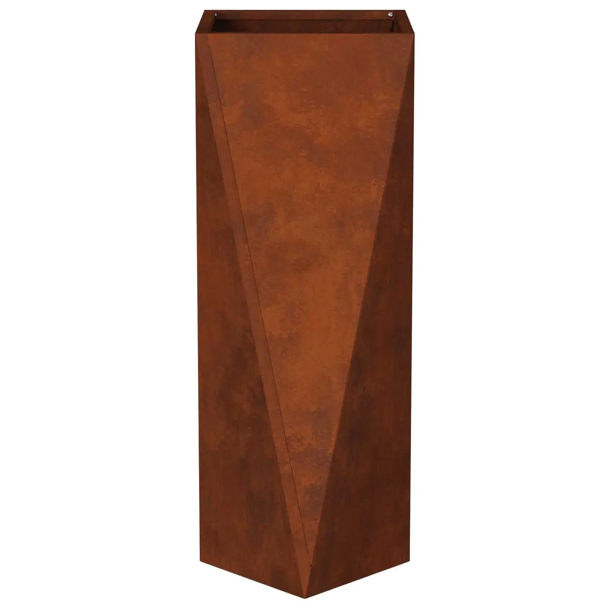 Planter Rectangular Box Outdoor 30x30x75cm Rusty Steel Brown