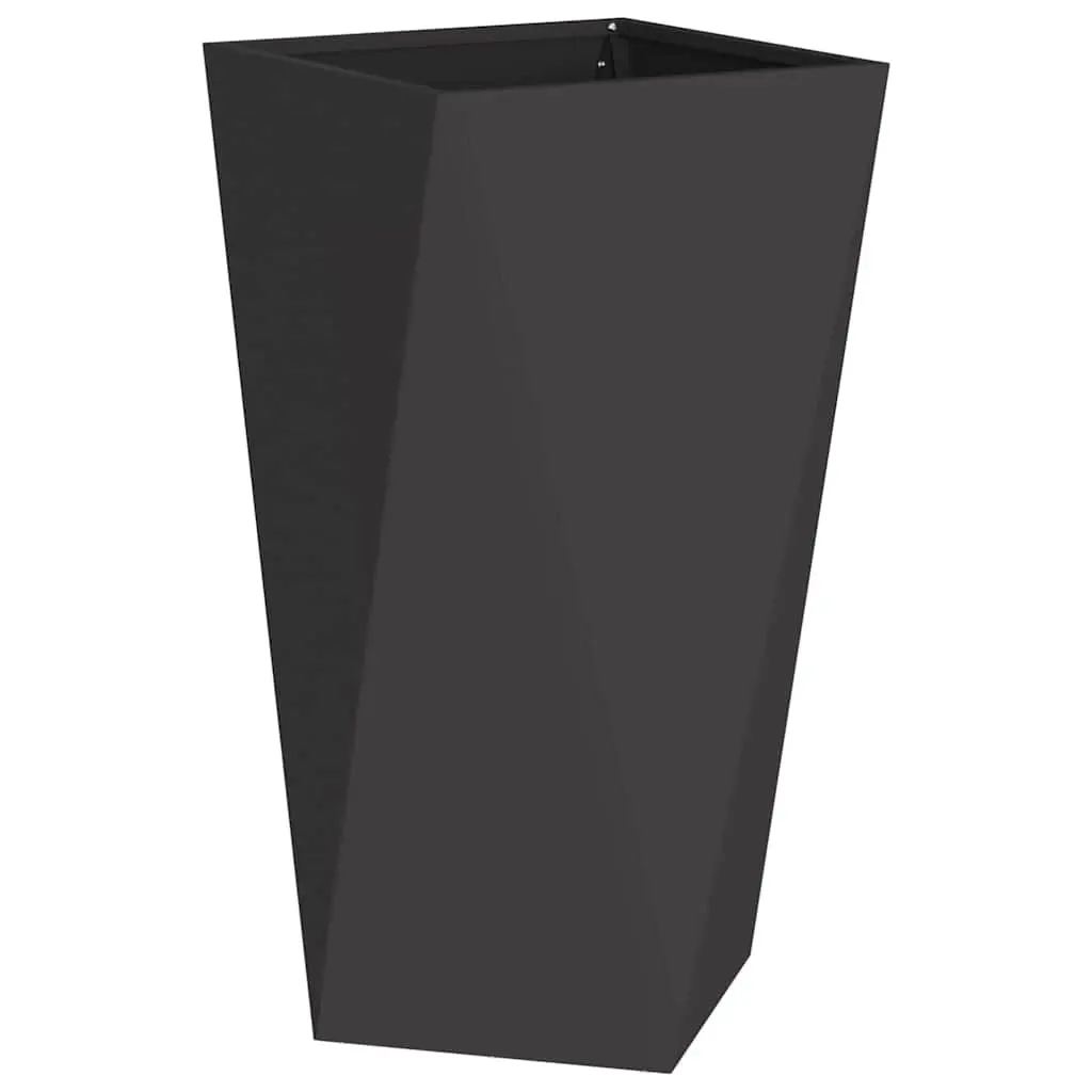 Steel Planter 2 Pcs Outdoor Garden Pot Box 40 x 40 x 75 cm Black
