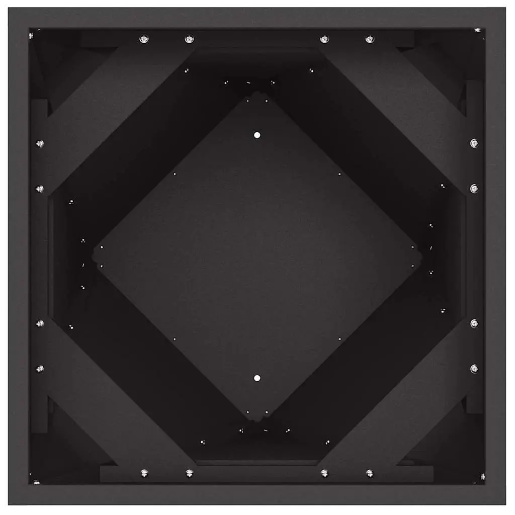 Steel Planter 2 Pcs Outdoor Garden Pot Box 40 x 40 x 75 cm Black