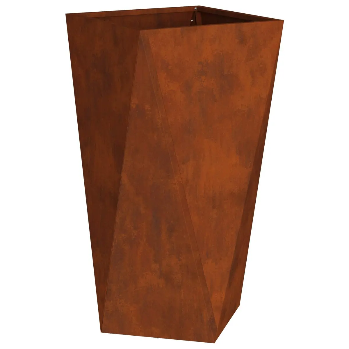 Steel Rectangular Outdoor Garden Planters Set of 2 Modern Brown Home Decor