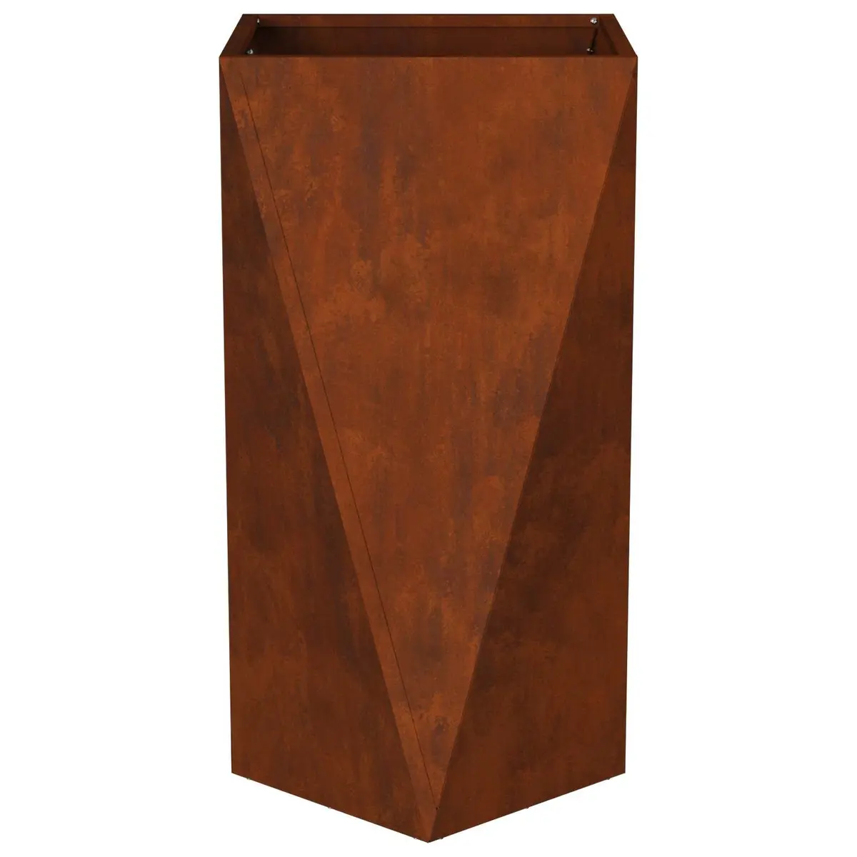 Steel Rectangular Outdoor Garden Planters Set of 2 Modern Brown Home Decor