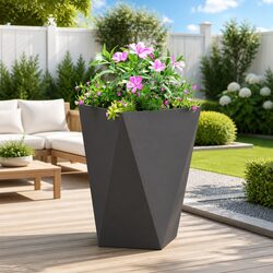 Reliable Black Steel Planter Box 50x50x75cm