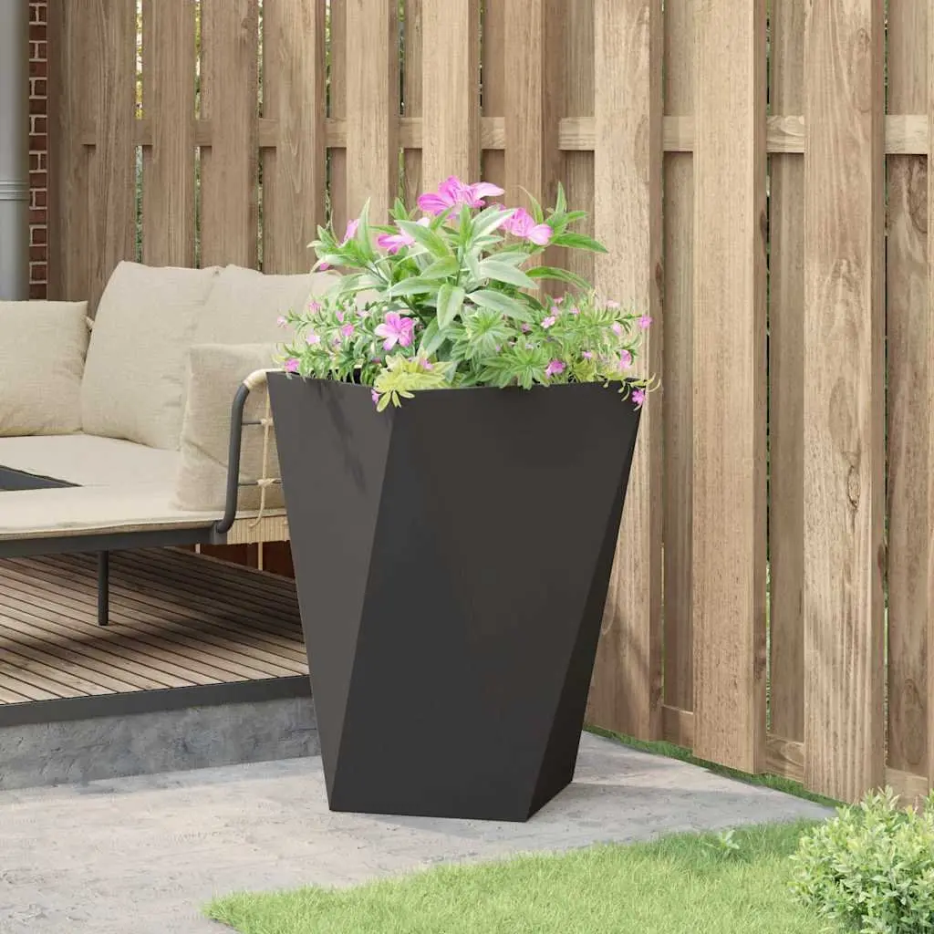 Steel Garden Planter Box Outdoor 50x50x75cm Black