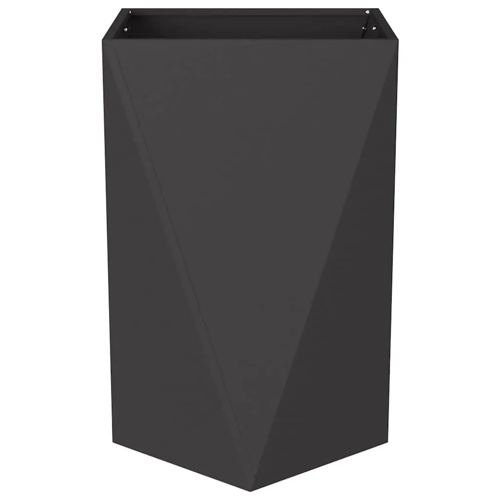Steel Garden Planter Box Outdoor 50x50x75cm Black