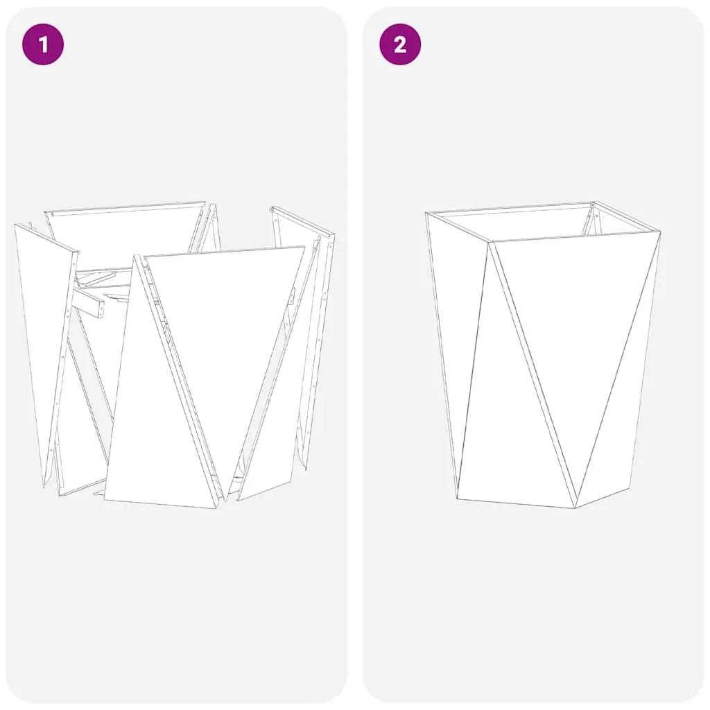 Steel Garden Planter Box Outdoor 50x50x75cm Black