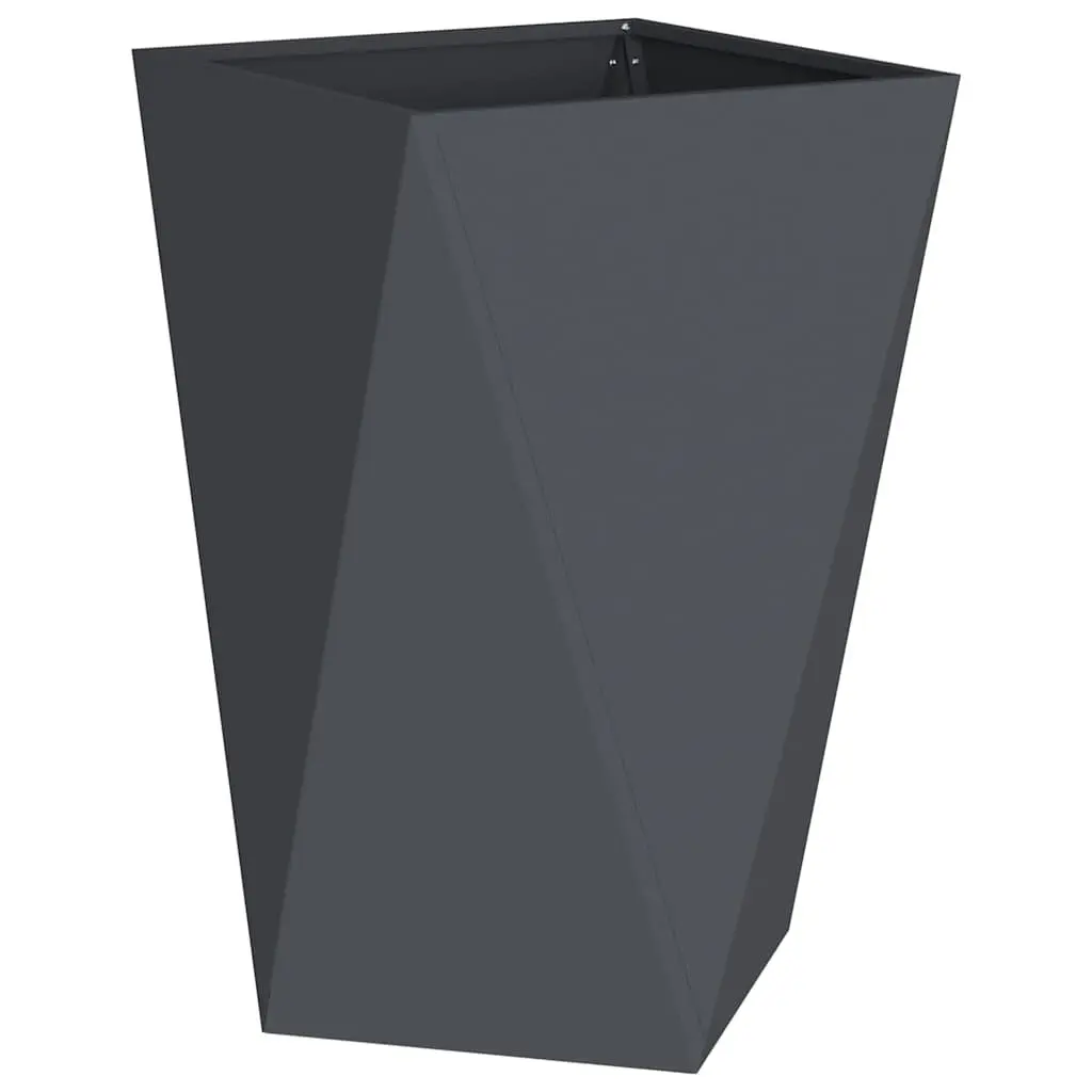 Steel Garden Planter 50 x 50 x 75 cm Anthracite 2pcs Outdoor Plant Pot Box