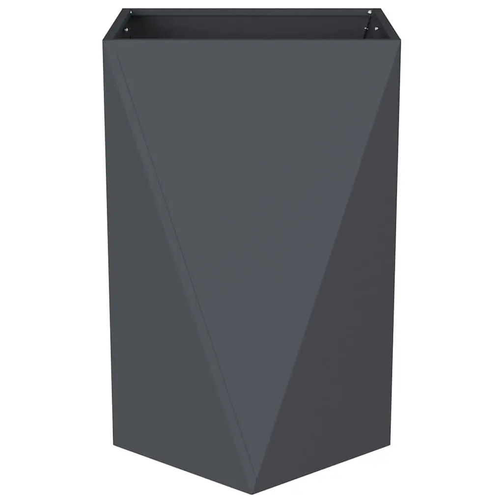 Steel Garden Planter 50 x 50 x 75 cm Anthracite 2pcs Outdoor Plant Pot Box