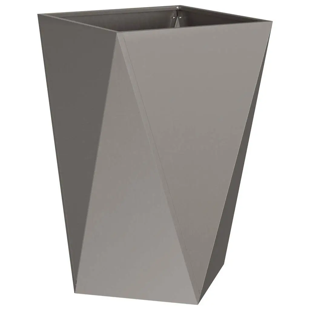 Steel Garden Planter Box Outdoor Rectangular Pot 50 x 50 x 75 cm Brown Weathering Corrugated