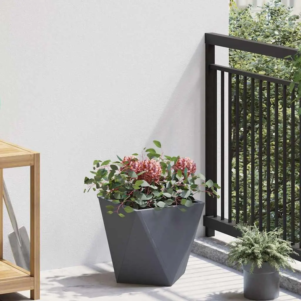 Steel Garden Planter Box Outdoor Use 30cm Anthracite Set of 2