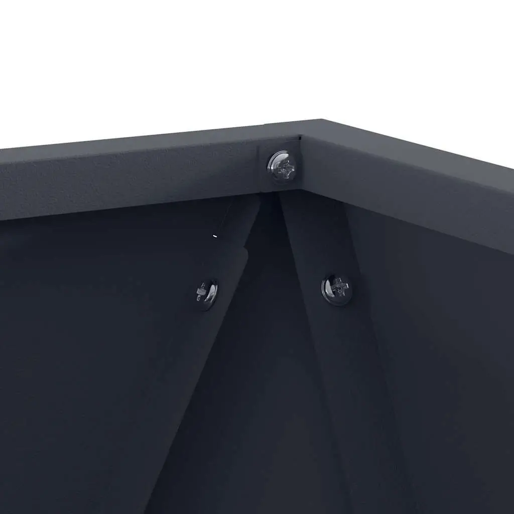 Steel Garden Planter Box Outdoor Use 30cm Anthracite Set of 2