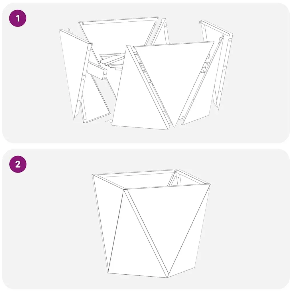Steel Garden Planter Box Outdoor Use 30cm Anthracite Set of 2