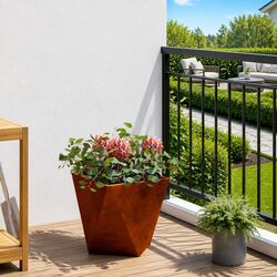 Reliable 30x30x30cm Garden Planter Box in Weathered Brown