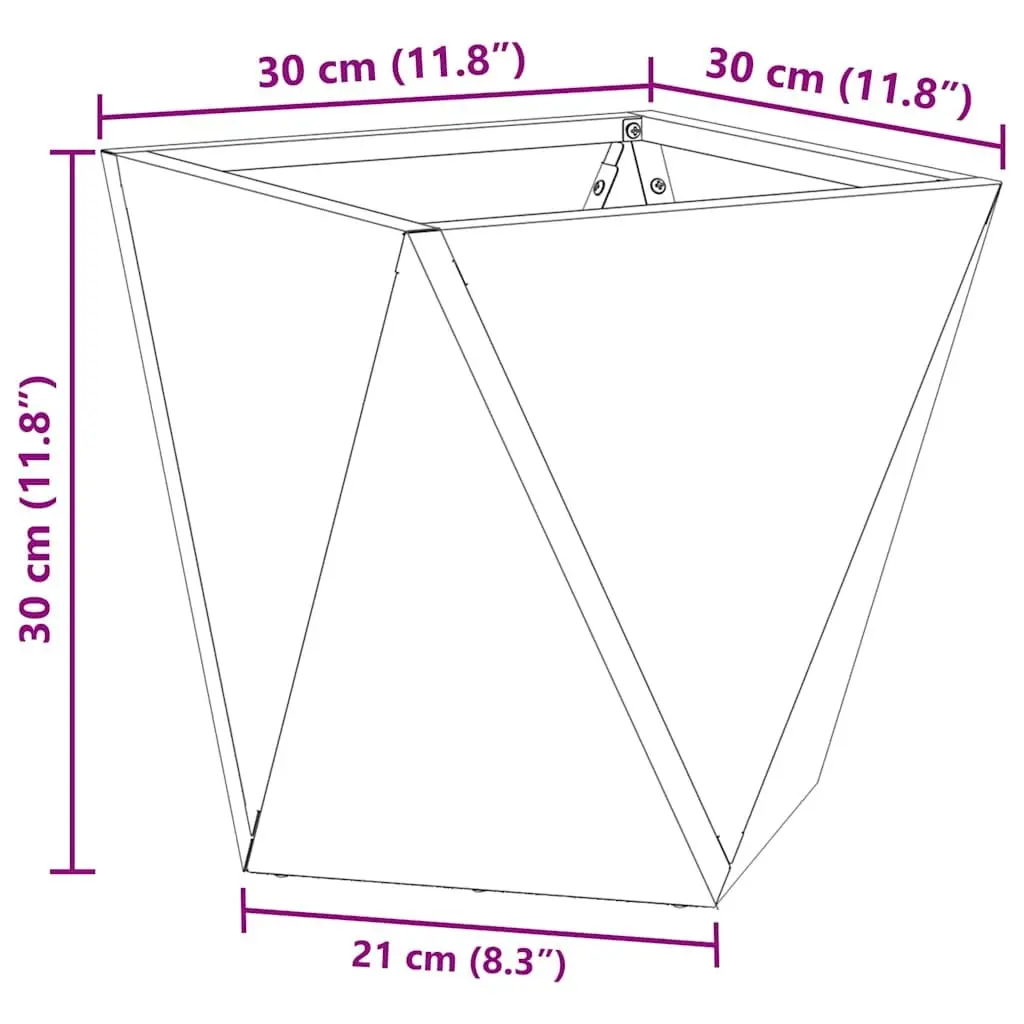Garden Planter Set 2 pcs Outdoor Steel Box 30x30x30cm Rusty Brown