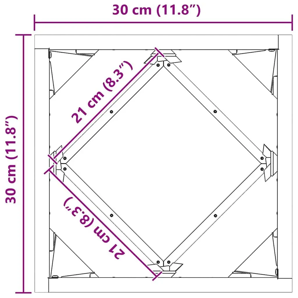 Garden Planter Set 2 pcs Outdoor Steel Box 30x30x30cm Rusty Brown