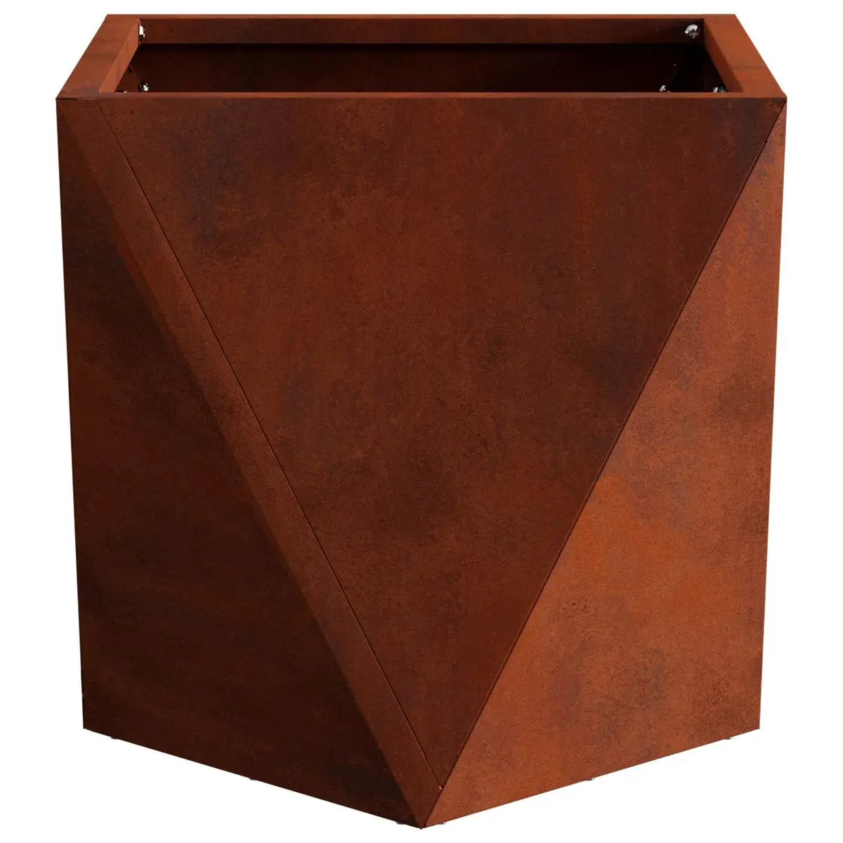 Garden Planter Set 2 pcs Outdoor Steel Box 30x30x30cm Rusty Brown